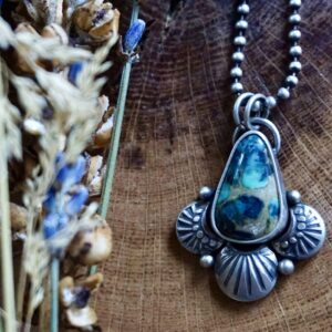 Stamped Blue Boy Pendant