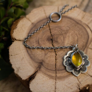 Stamped Amber Lariat