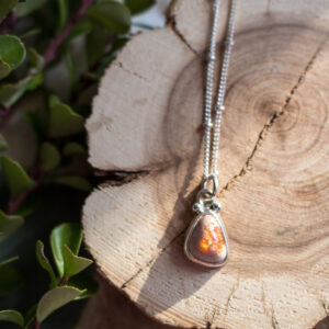 Sterling Fire Opal Pendant