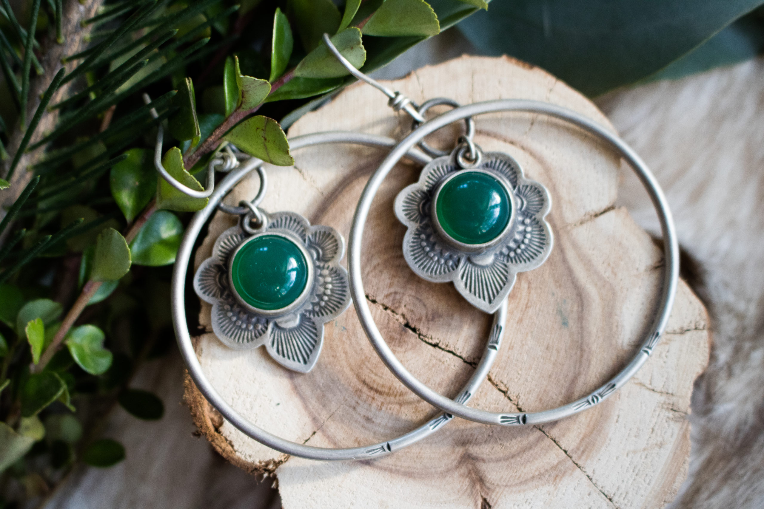 Golden Hour Hoops with Tourmaline