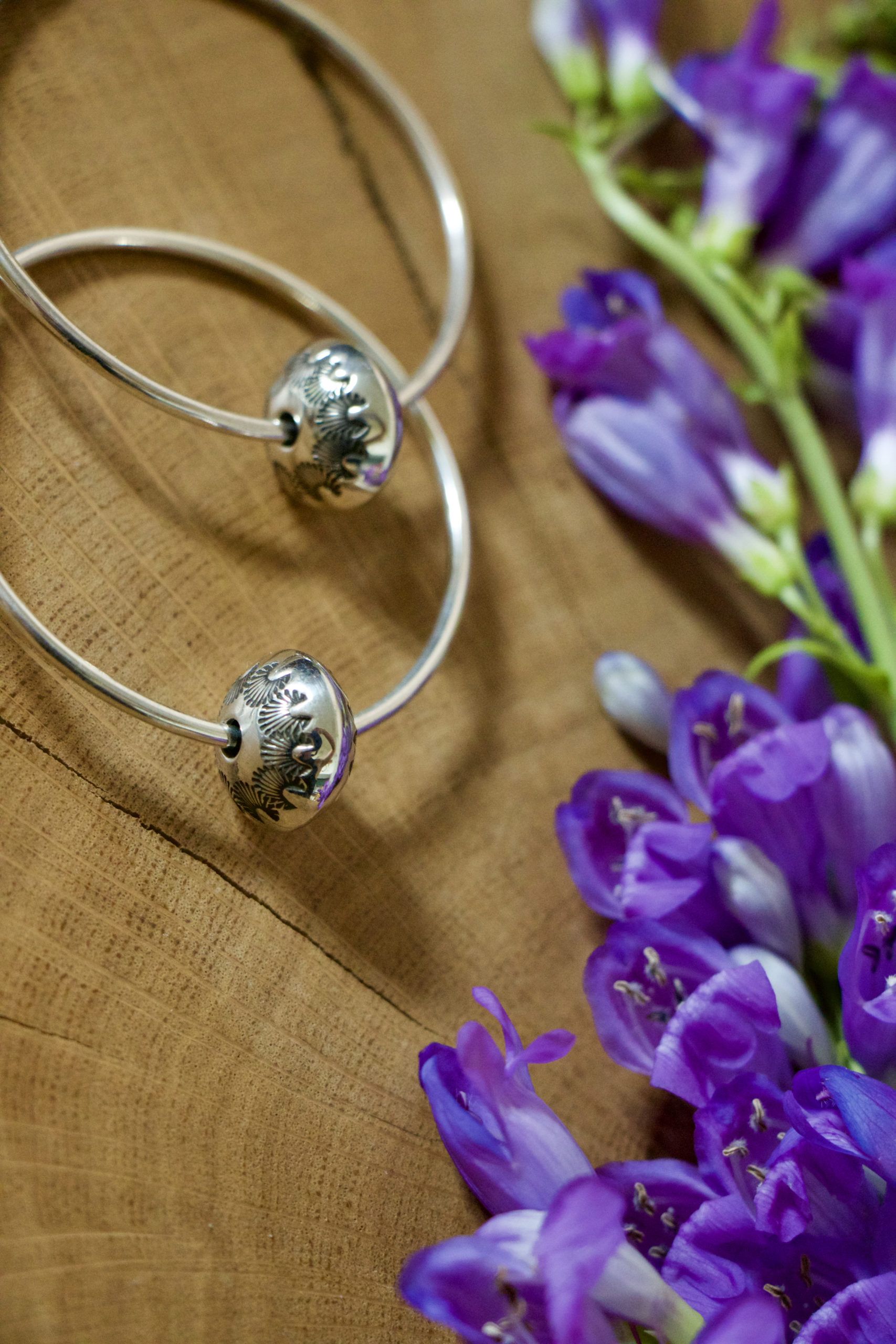 Sterling Bead Hoops