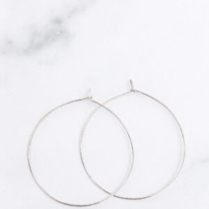 Sterling Hammered Hoops