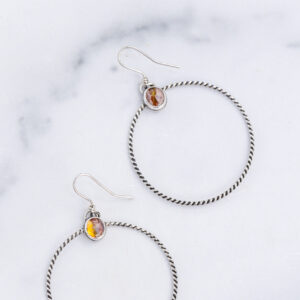 Fire Opal Dolly Hoops #1
