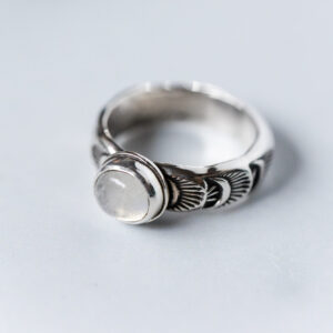 Moonstone Stamped Stacking Ring