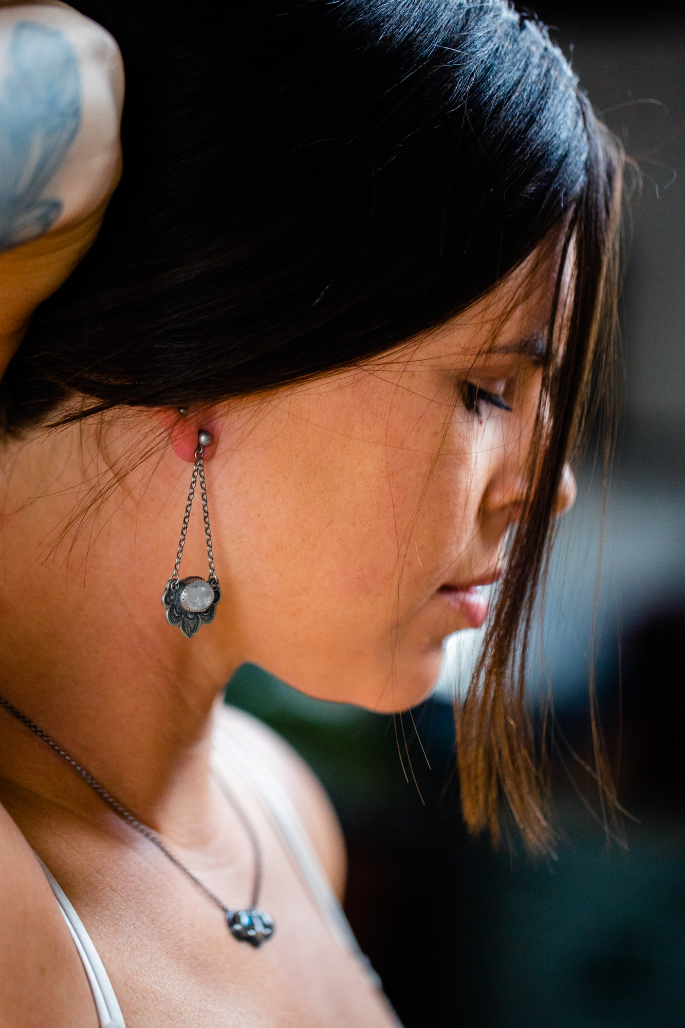Moonstone Pendant Earrings - Image 3