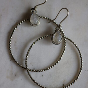 Teardrop Moonstone Dolly Hoops
