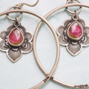 Watermelon Tourmaline Flora Hoops