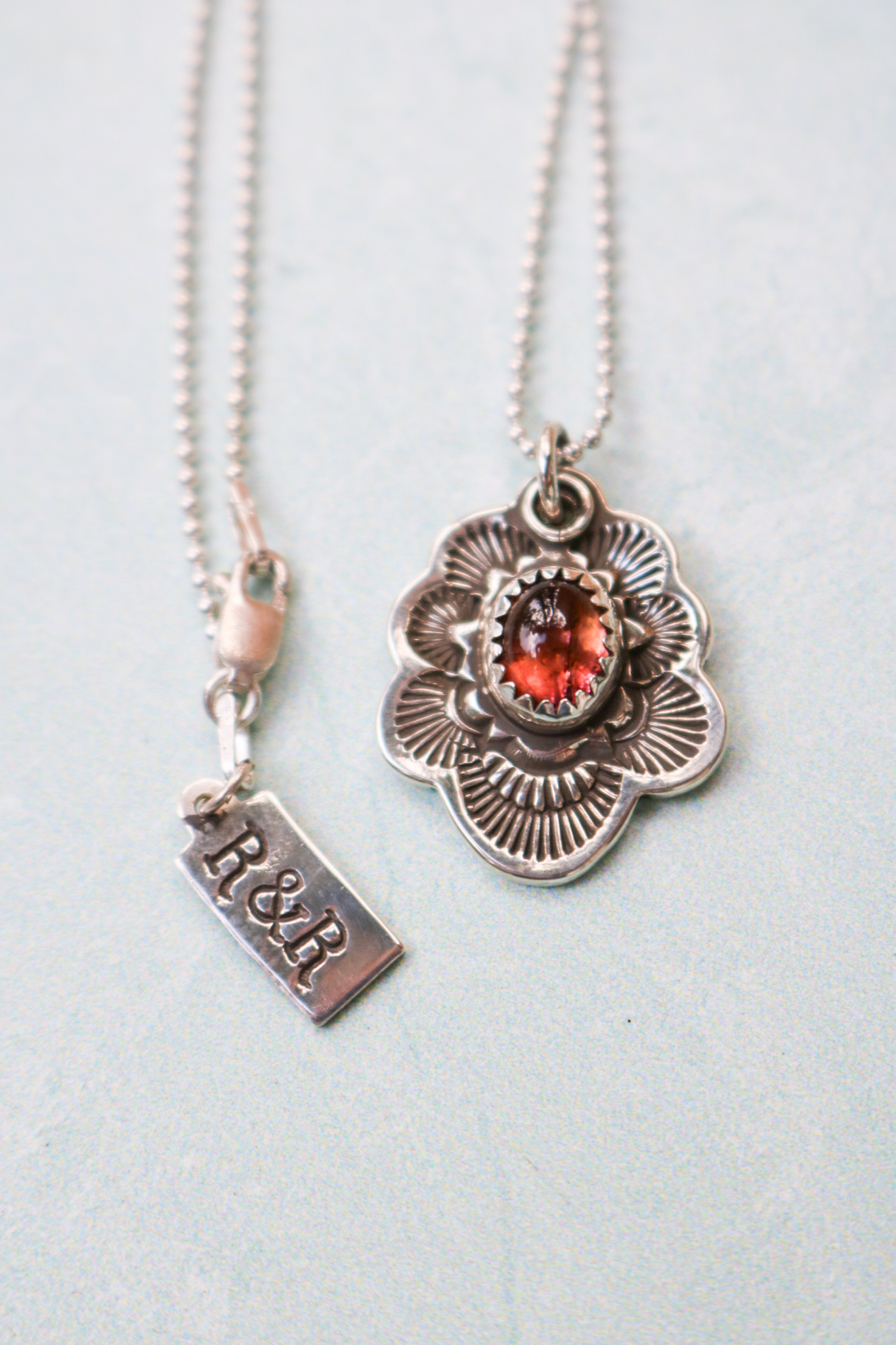Pink Tourmaline Flora Pendant