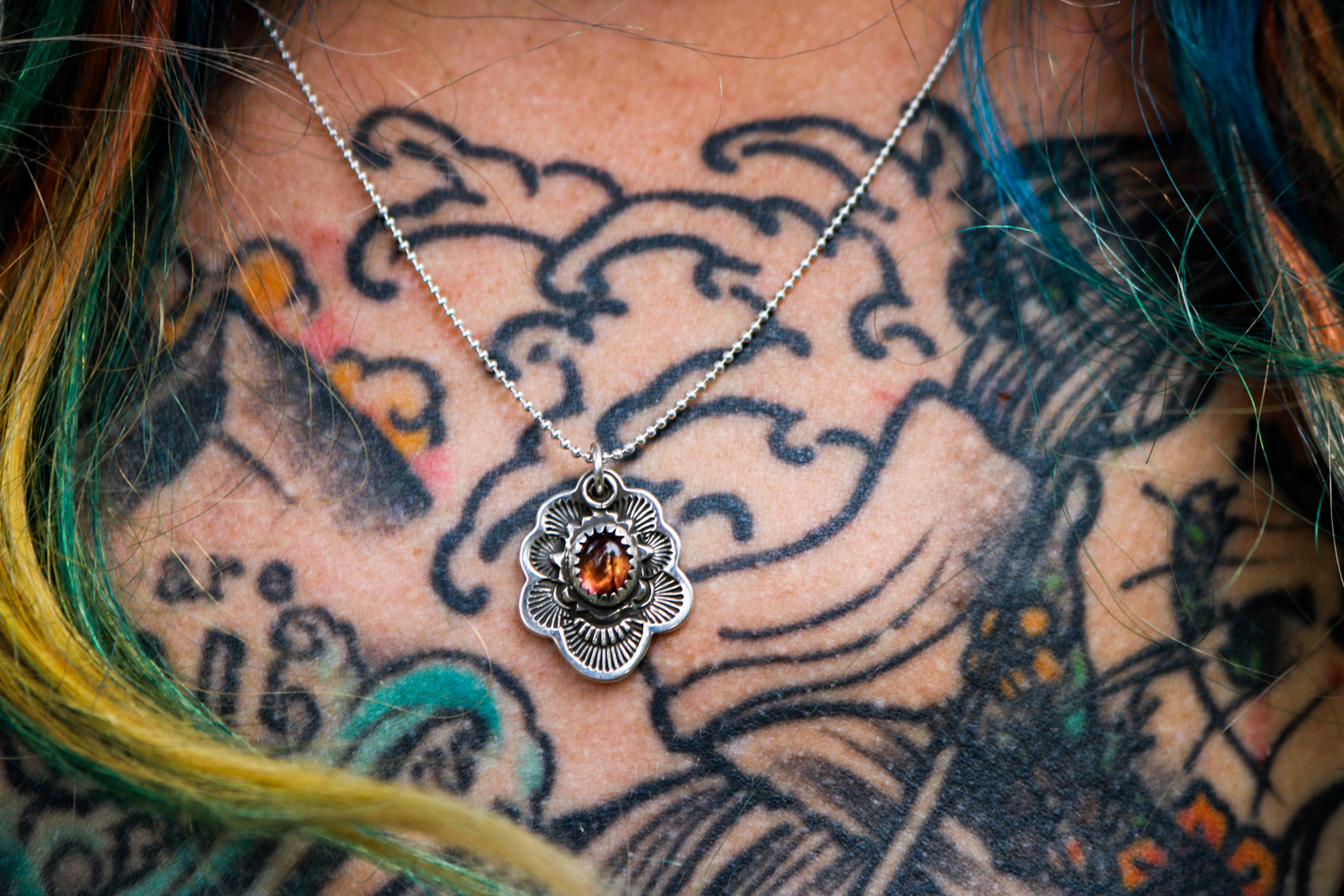 Pink Tourmaline Flora Pendant - Image 3