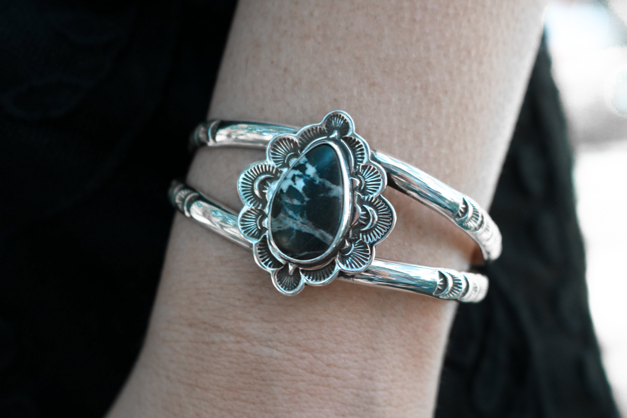 White Buffalo Flora Statement Cuff - Image 3