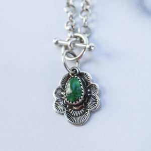 Turquoise Chunky Chain Flora Bracelet