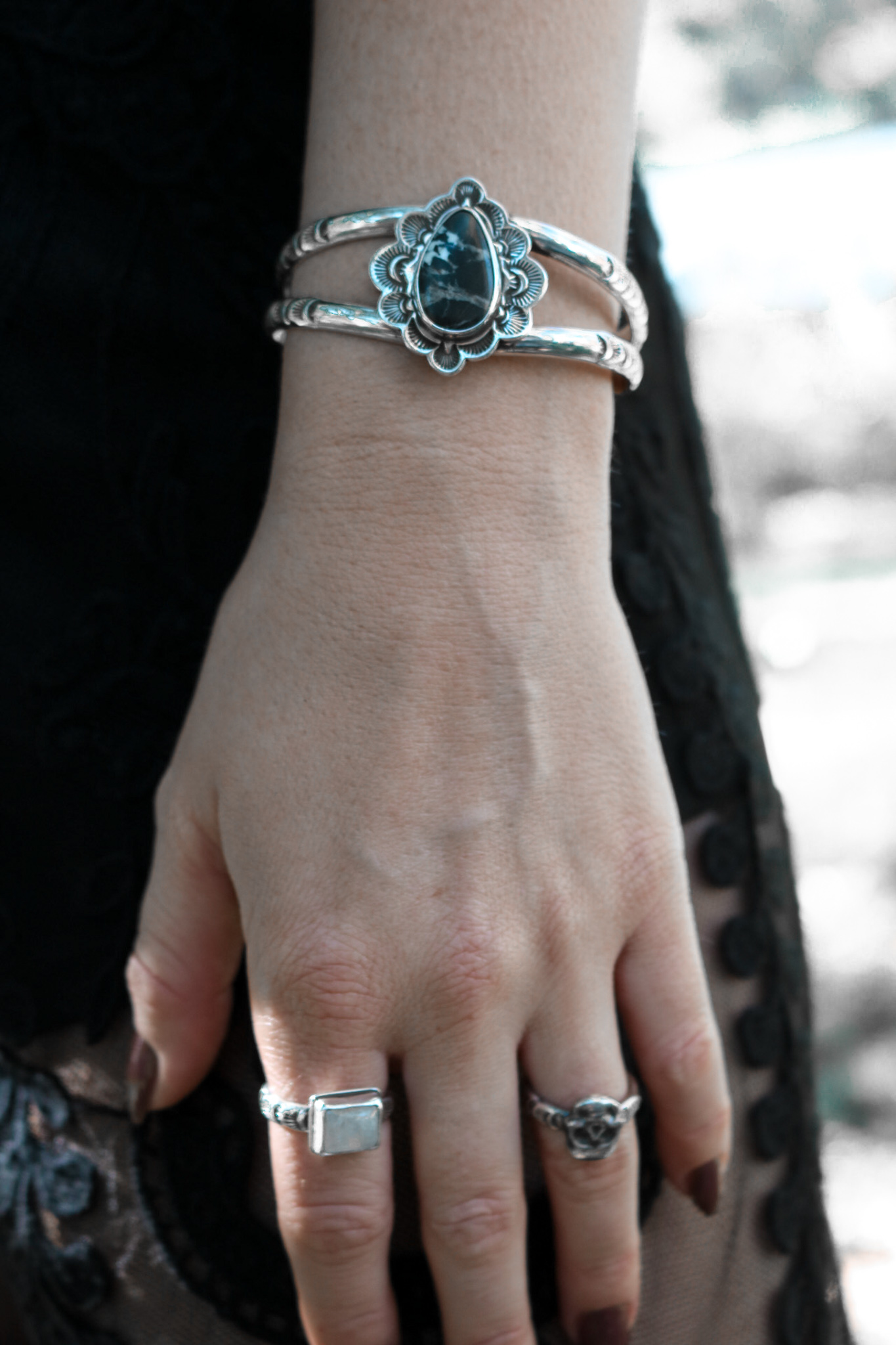 White Buffalo Flora Statement Cuff - Image 2