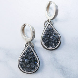 Druzy Huggie Hoops
