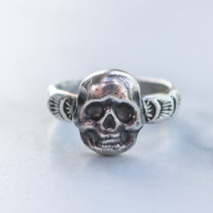 Sterling Stamped Skull Ring #1
