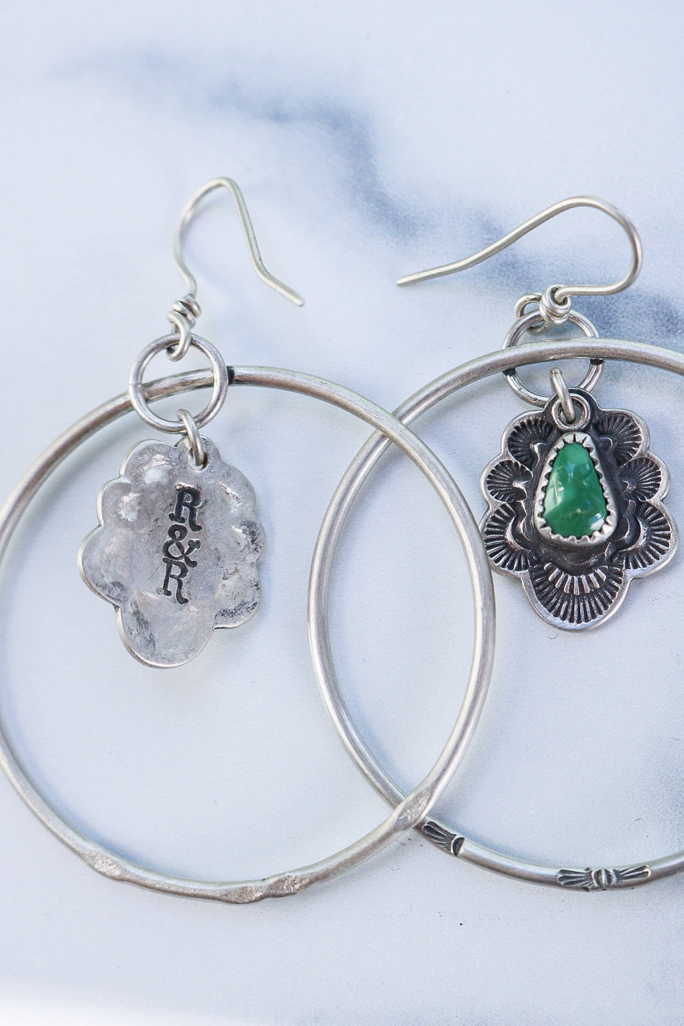 Turquoise Flora Hoops - Image 5