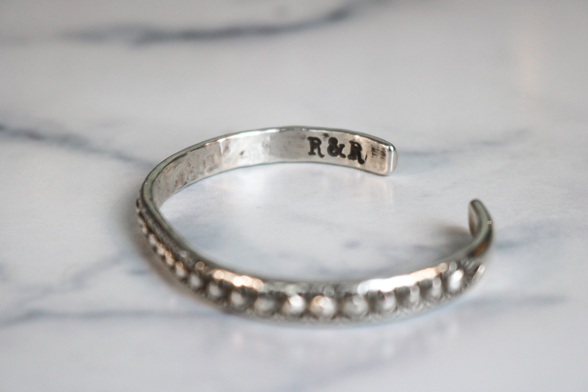 6" 2g Stamped Turquoise Cuff - Image 3