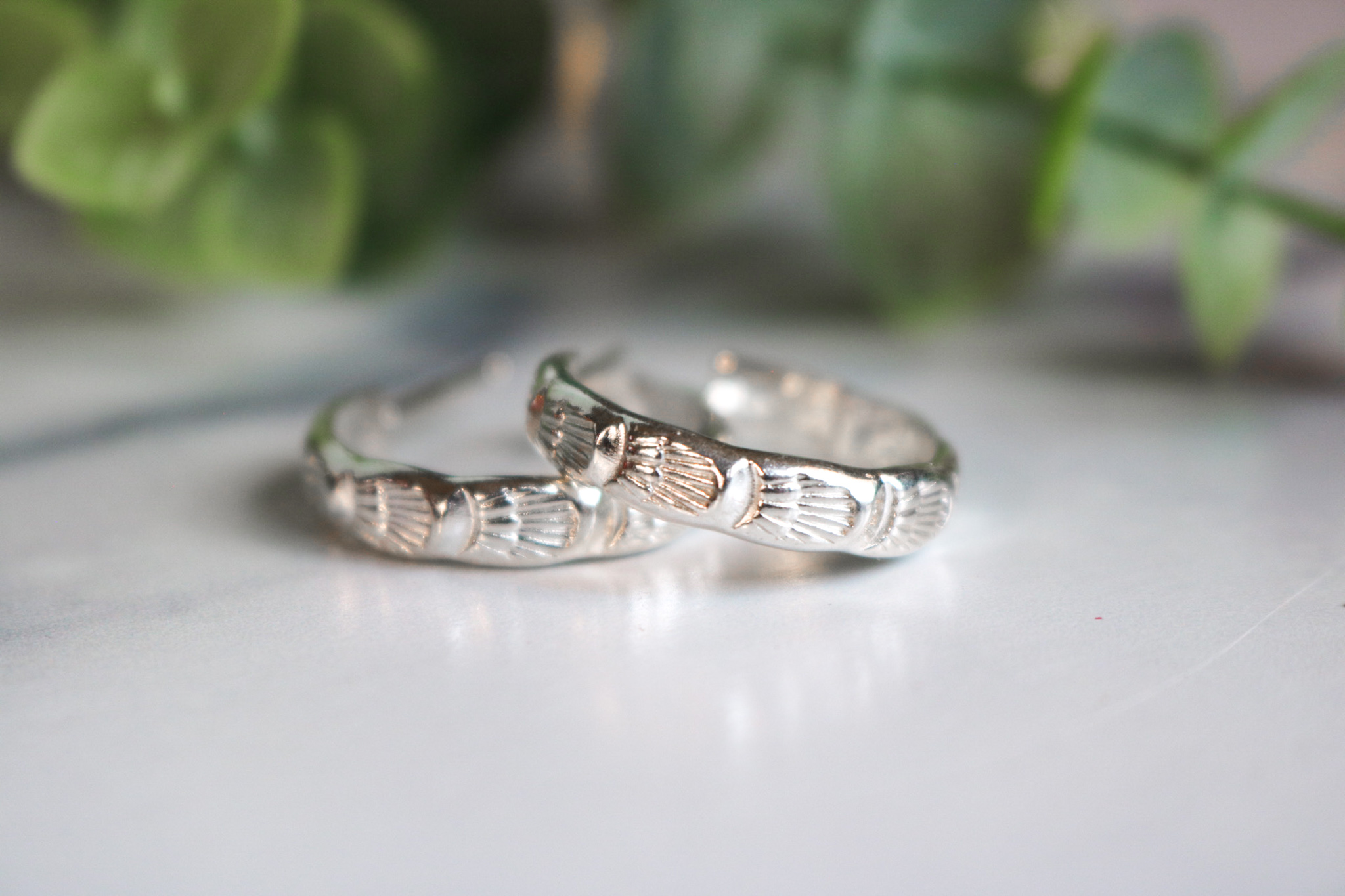Stamped Sterling Hoops