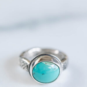 Royston Stamped Sterling Ring sz. 5