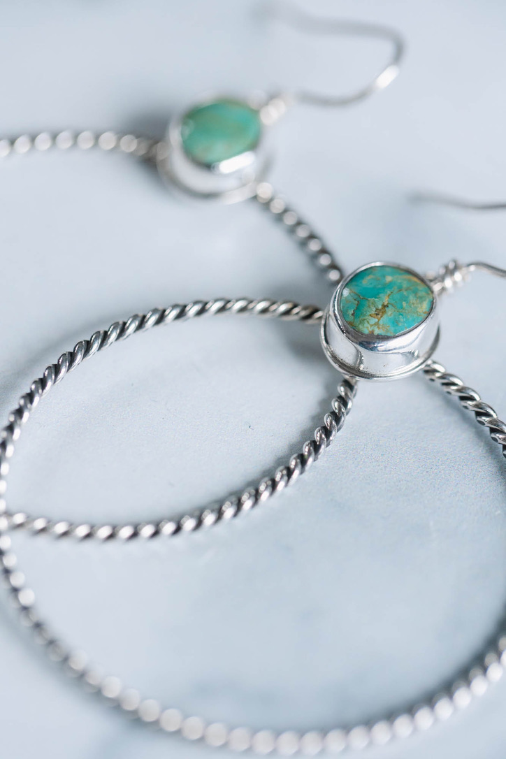 Evans Turquoise Dolly Hoops - Image 3