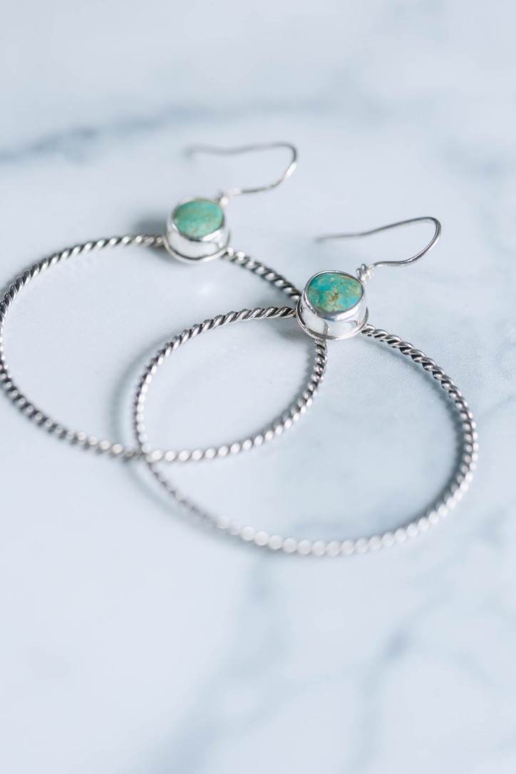 Evans Turquoise Dolly Hoops - Image 4