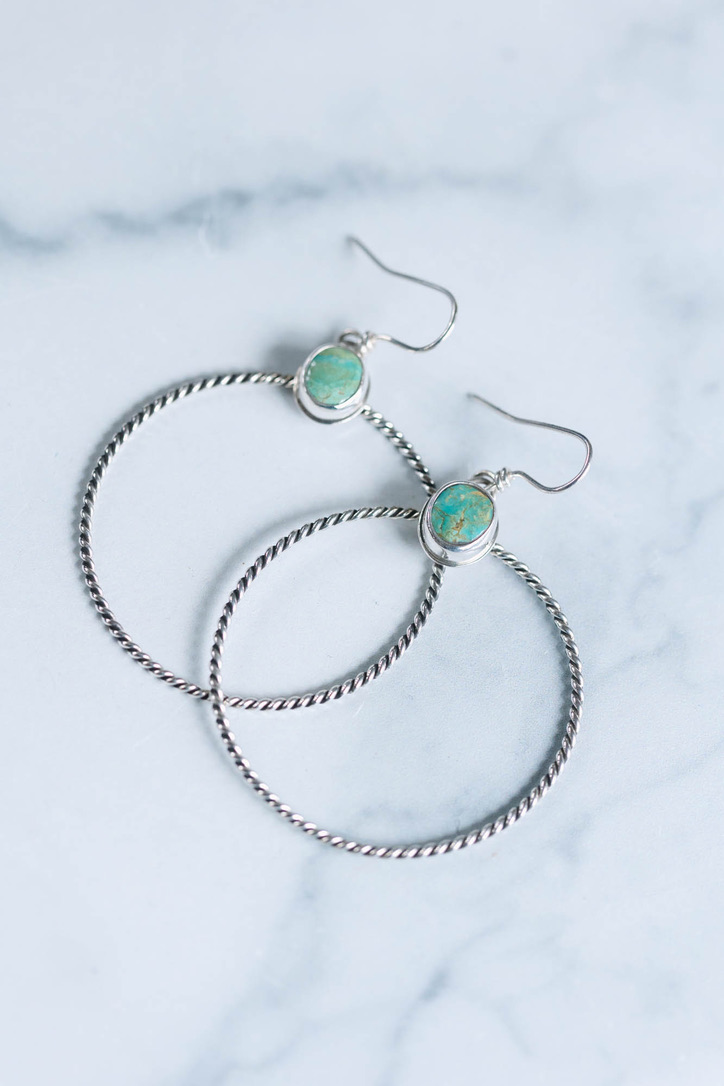 Evans Turquoise Dolly Hoops