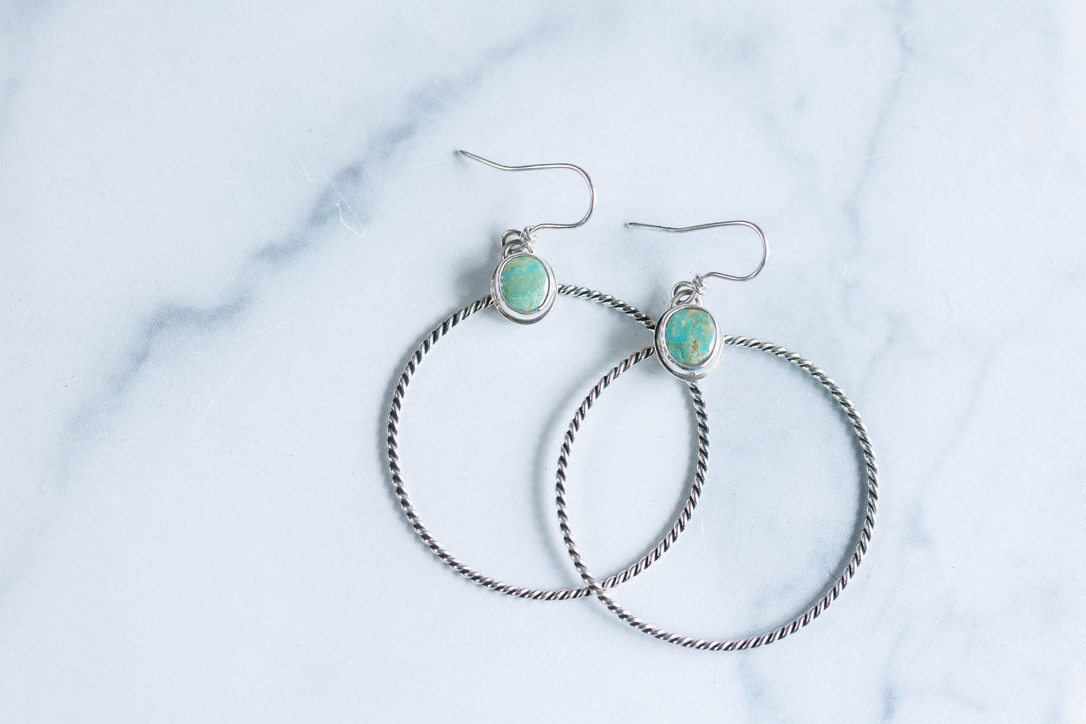 Evans Turquoise Dolly Hoops - Image 5