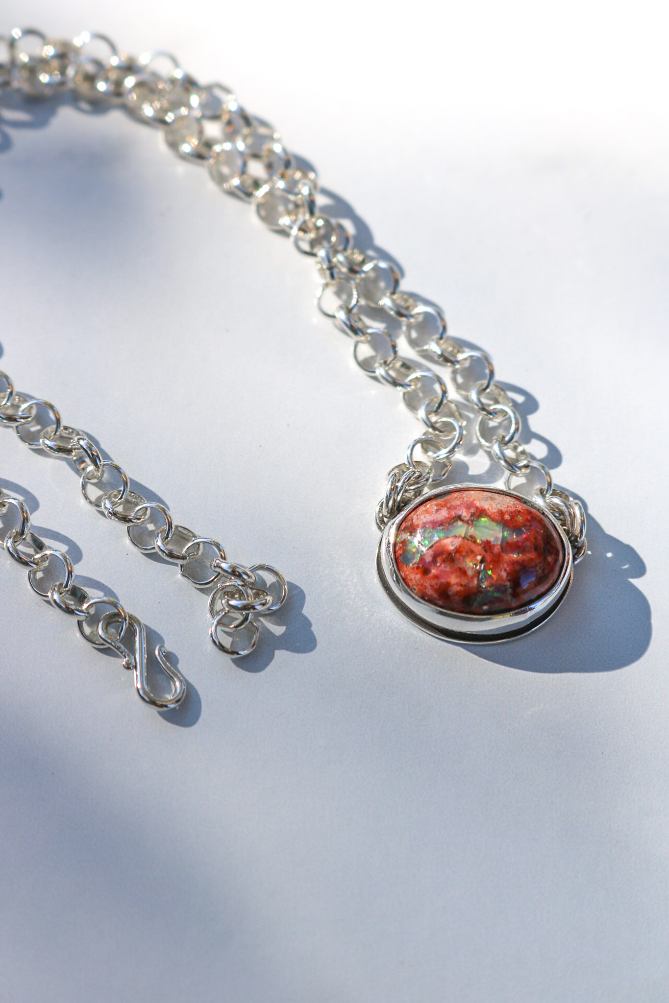 Fire Opal Chunky Chain Choker - Image 2