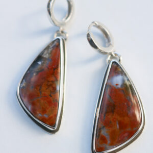 Petrified Wood Huggie Hoops #3