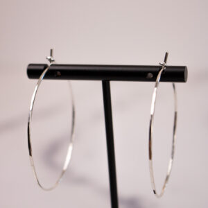 Lg. Sterling Hammered Hoops