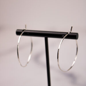 Sm. Sterling Hammered Hoops