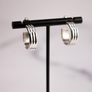 Banded Sterling Hoops