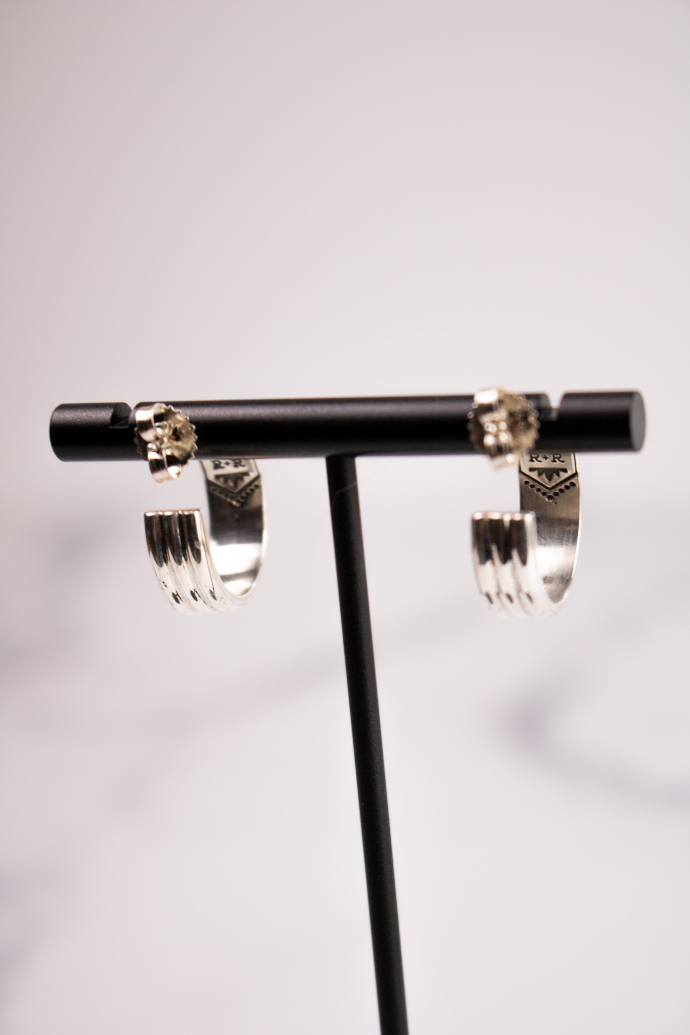 Banded Sterling Hoops - Image 3