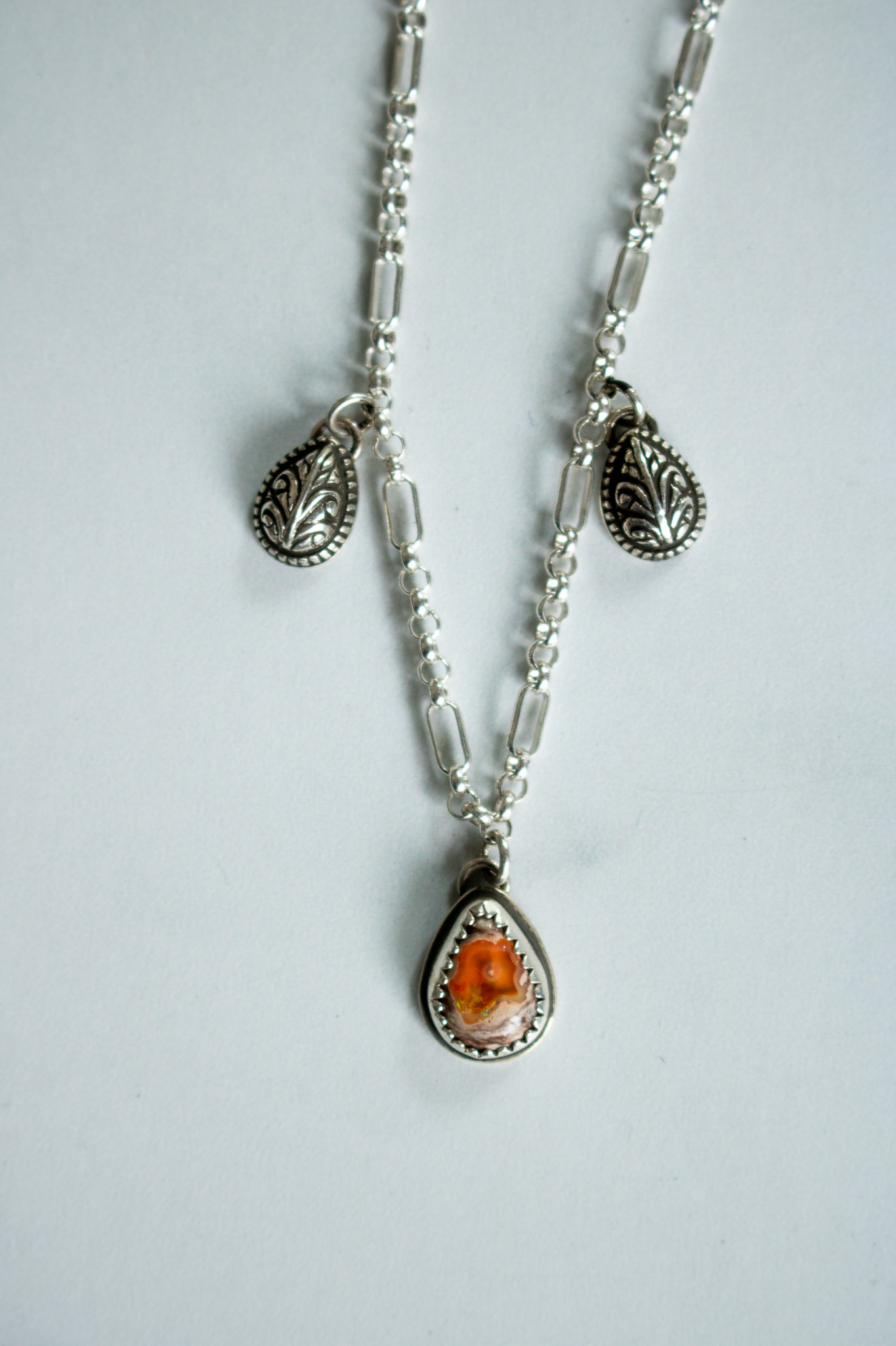 Fire Opal Relic Necklace