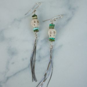 Turquoise and Skull Earrings #2
