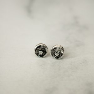 Sterling Heart Burst Studs