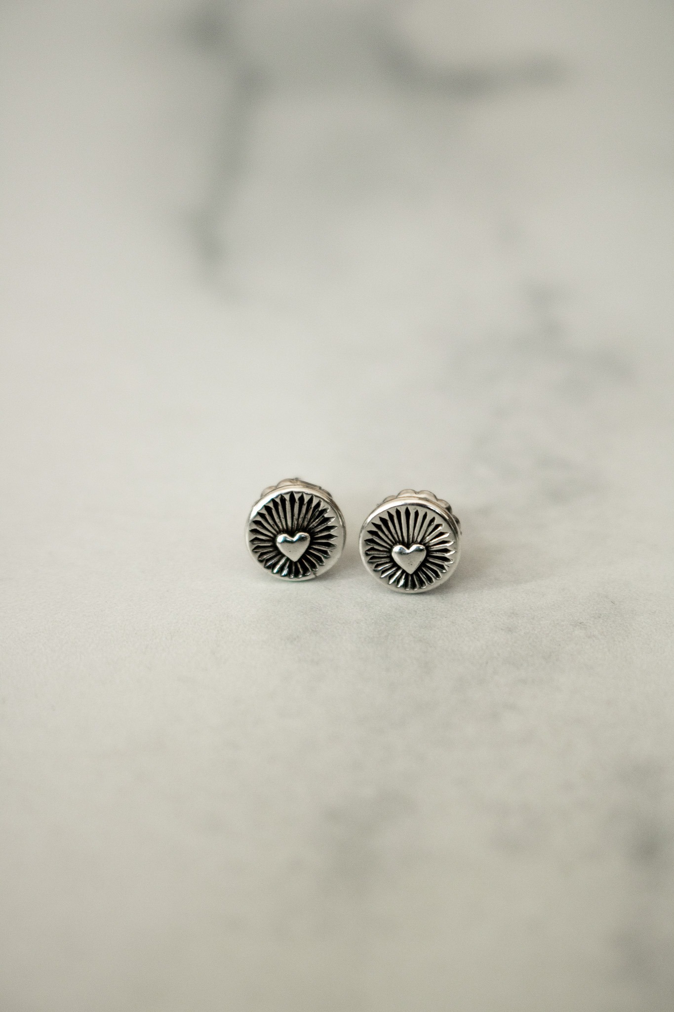 Sterling Heart Burst Studs