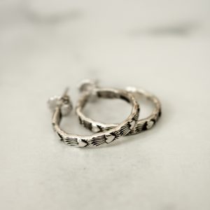 Sm. Stamped Heartburst Hoops