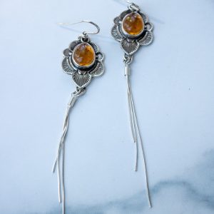 Amber Flora Fringe Earrings