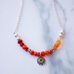 Mini Charm Necklace #1 - Fire Opal